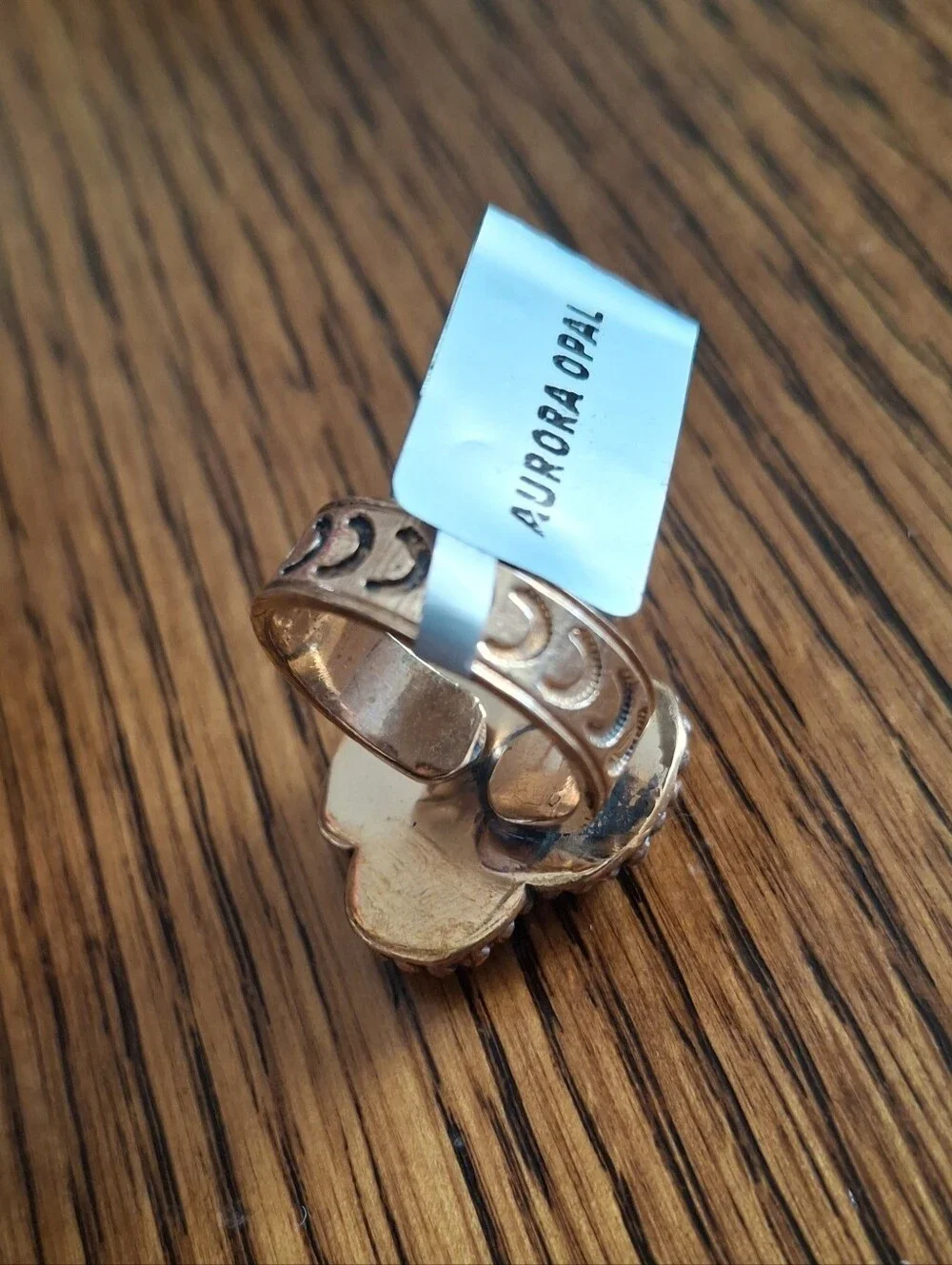 Aurora Opal Cactus On Copper Adjustable Band 6-7-8